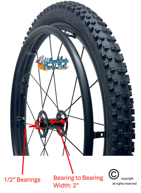 24" x 2" (540) 16 Spoke Wheel & Kenda Nevegal Tire - Set of 2